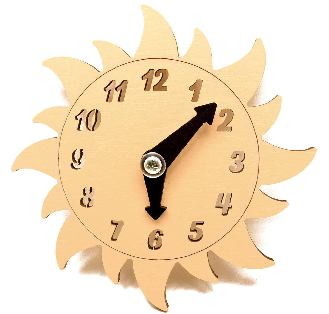

Заготовка для Бизиборда Часы Солнышко Лучистое Солнце со Стрелками Дерев'яні годинники для бізіборда, Бежевый