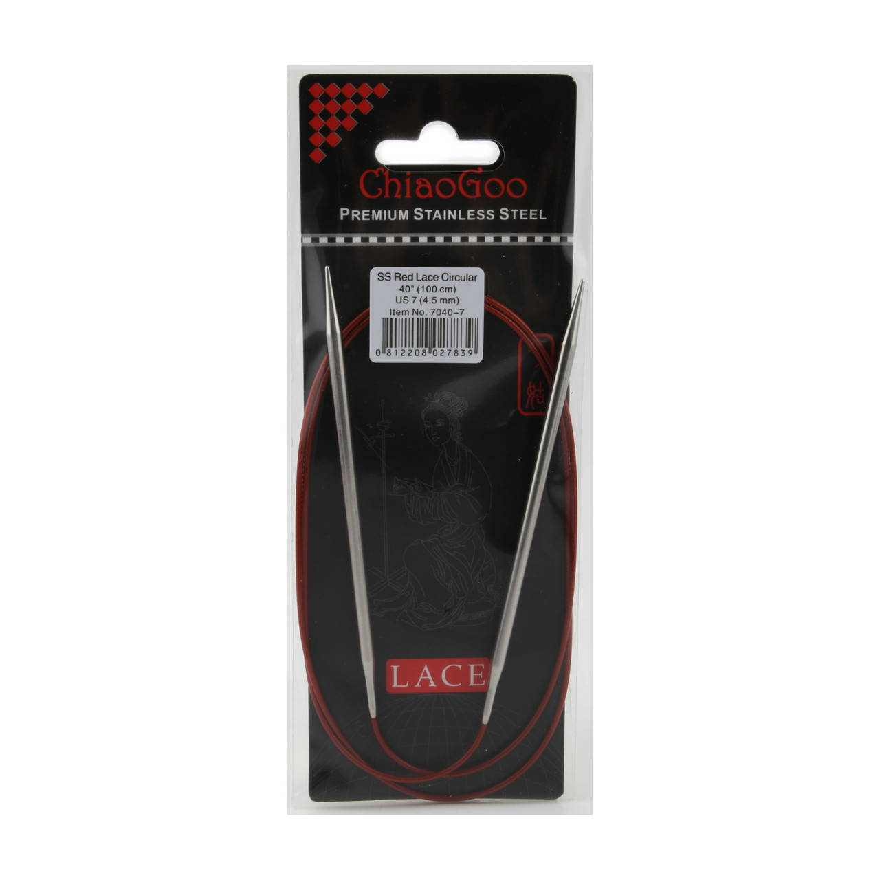 

Спицы круговые ChiaoGoo SS RED Lace 100, 4.5 мм, Красный