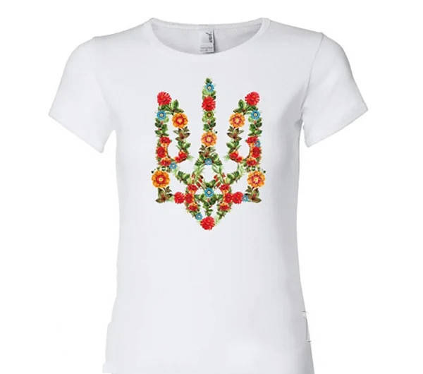 

Футболка жіноча з квітковим гербом, Белый