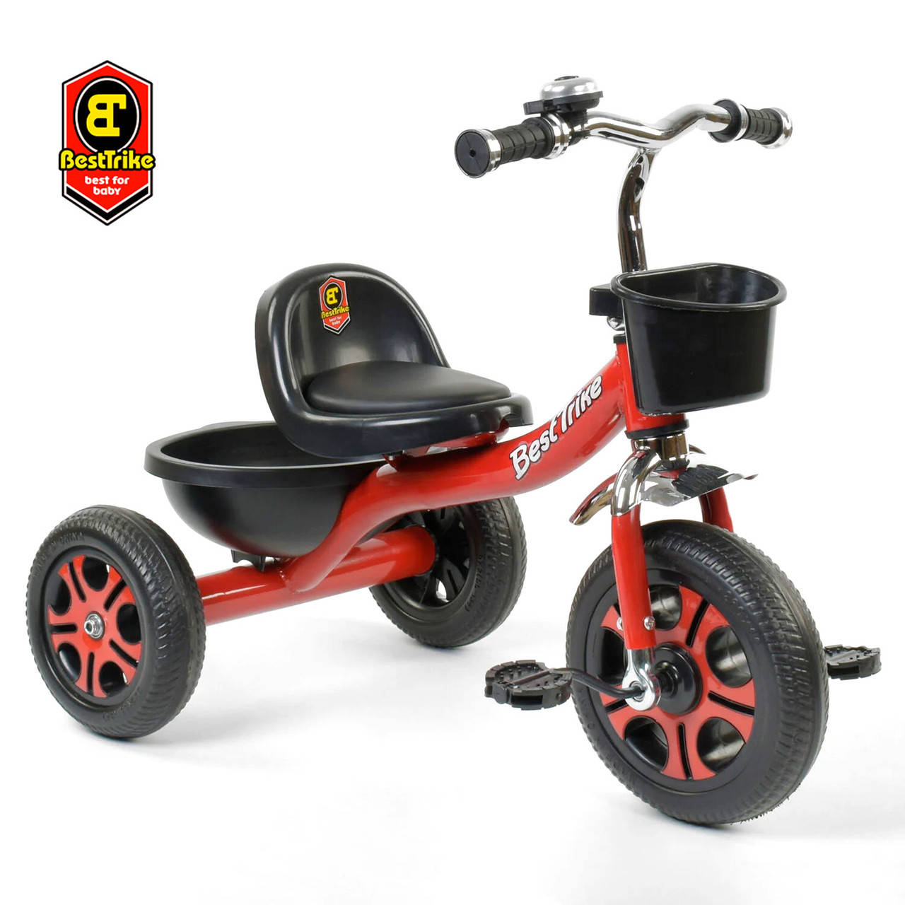 

Велосипед трехколесный детский (колеса EVA, звоночек, 2 корзины) Best Trike LM-3577 Красный