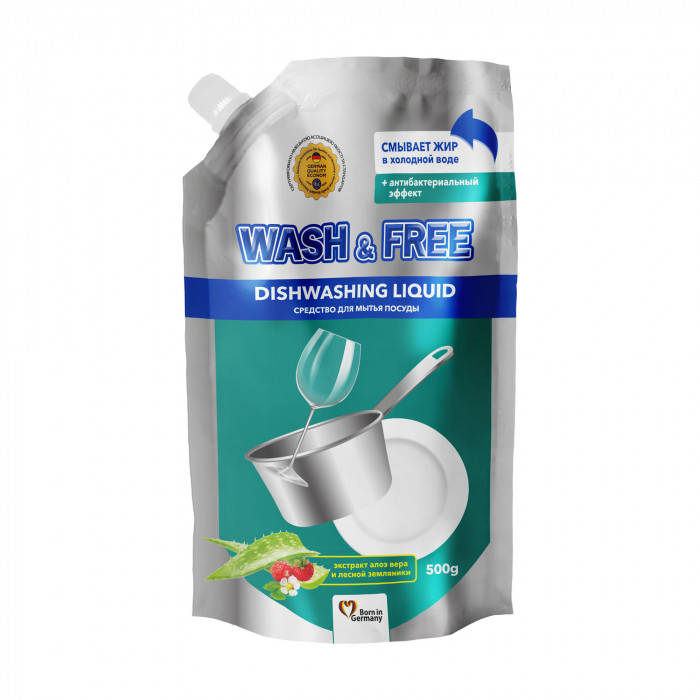 

WASH&FREE Засіб д/пос Алоє&Суниця 500мл (Doypack) 724670