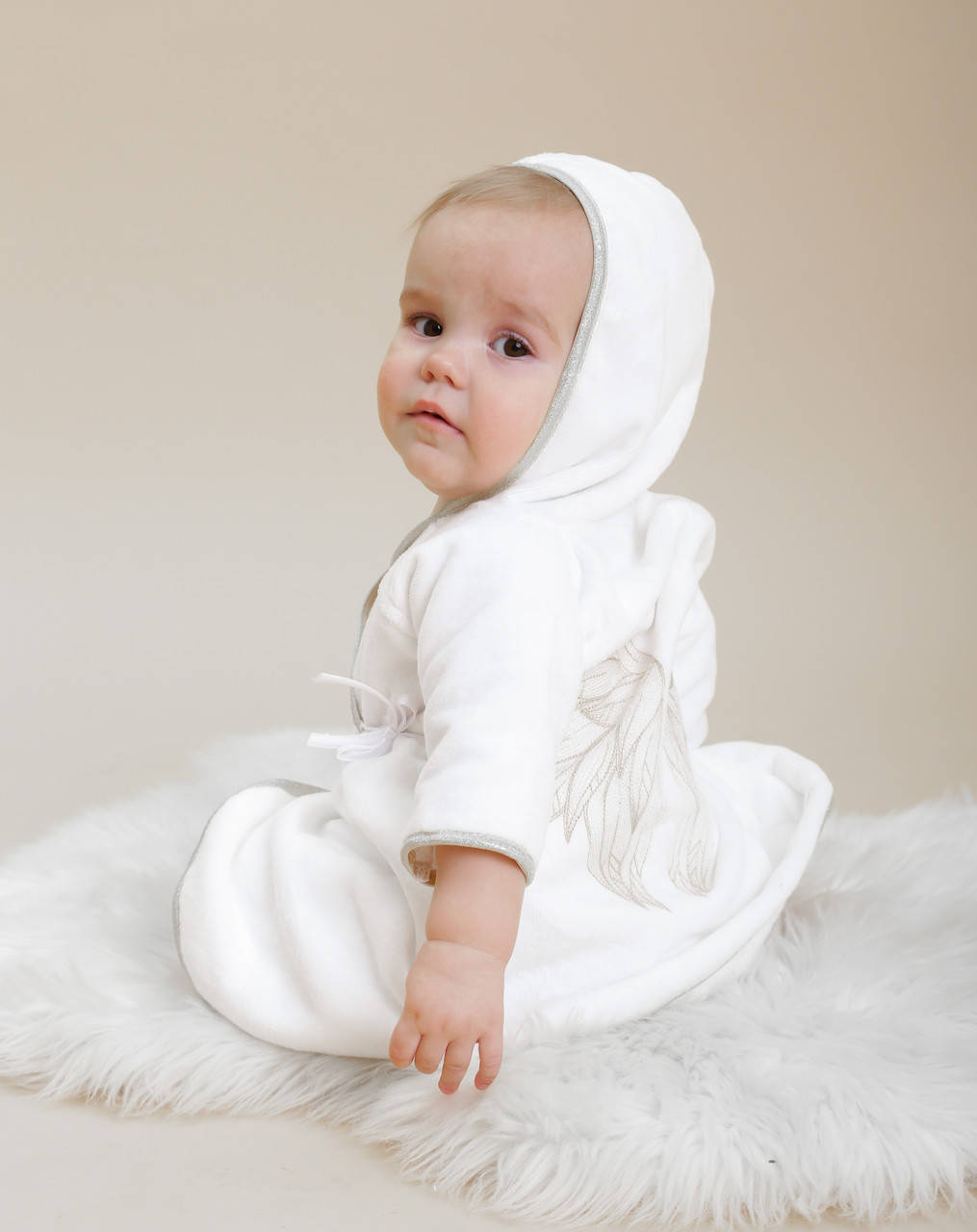 

Махровая рубашка халат для крещения мальчика и девочки