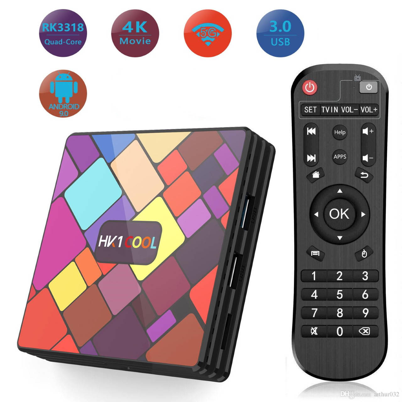 

Смарт приставка HK1 Cool 4/32 Гб Android 9.0 Smart TV смарт ТВ приставка на андроиде