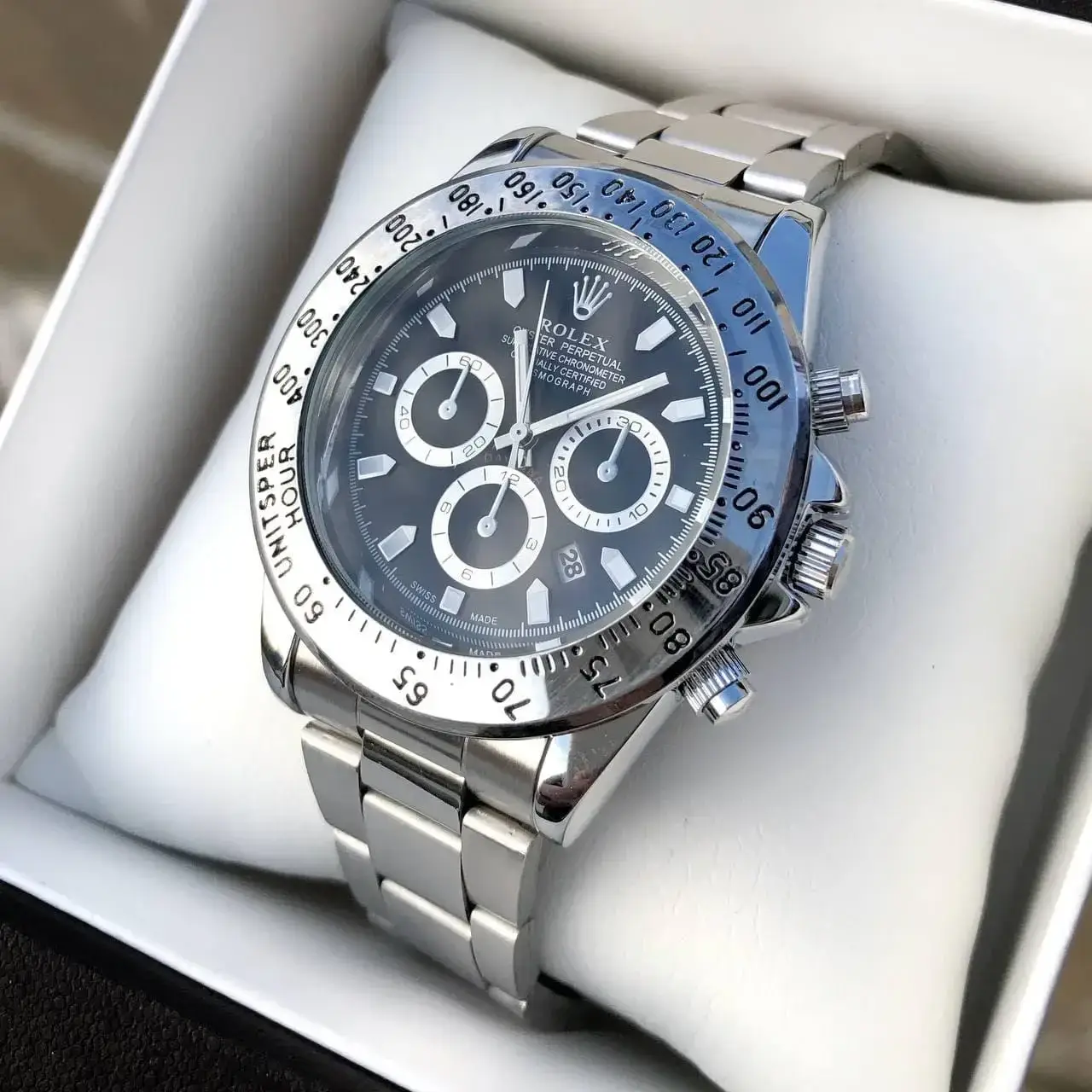 

Мужские серебряные наручные часы Rolex / Ролекс