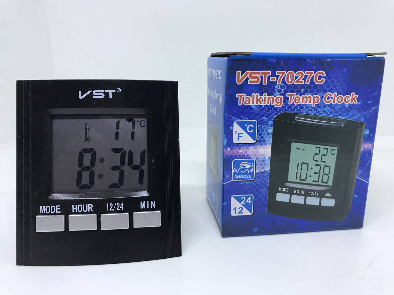 

Электронные настольные говорящие часы VST-7027C, AAx2