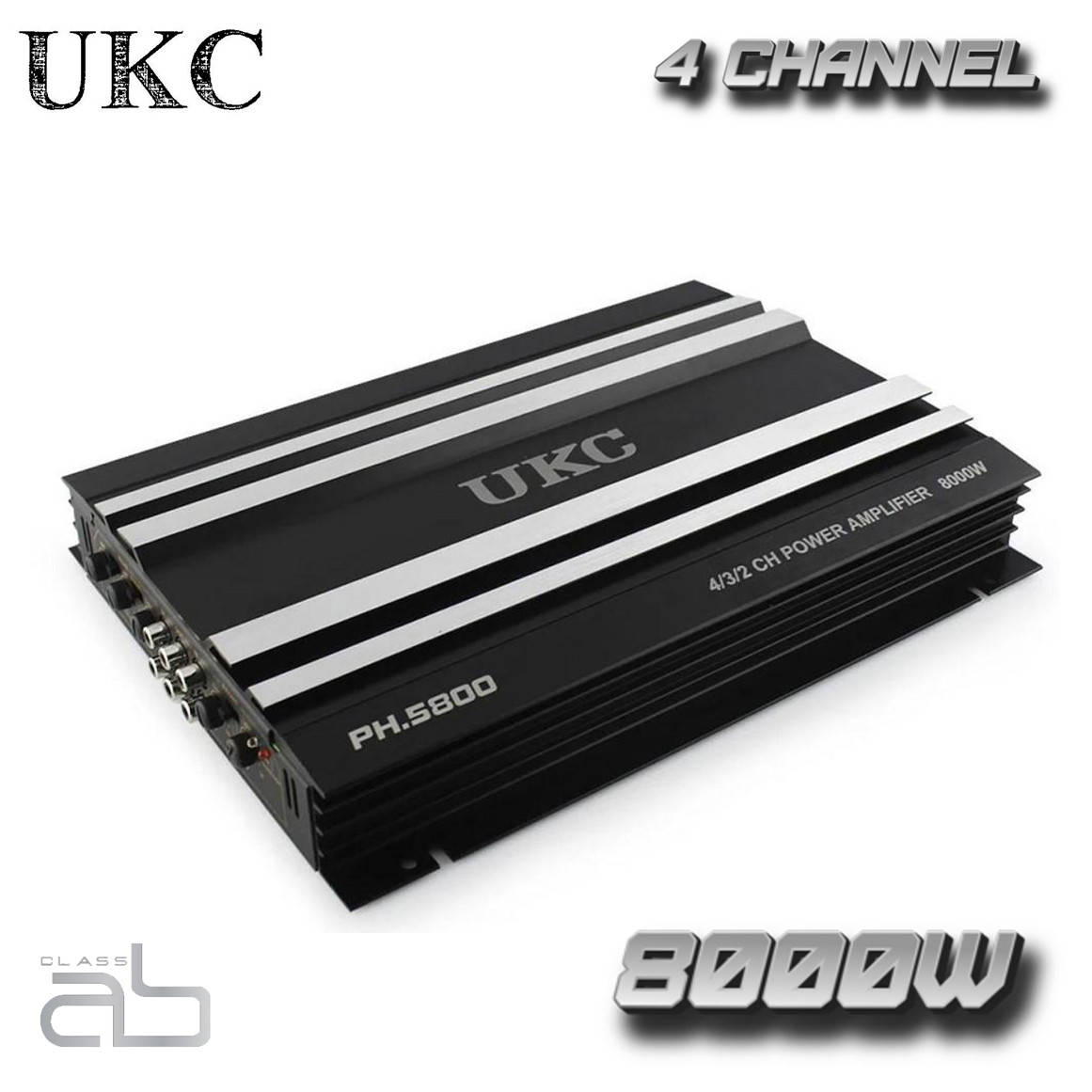 

Підсилювач звуку в авто UKC PH.5800 8000W 4-х канальний, автопідсилювач звуку в машину | усилитель