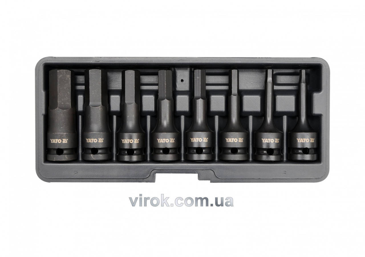 

Набор насадок отверточных ударных YATO HEX 1/2" H5-19 8 шт YT-1066