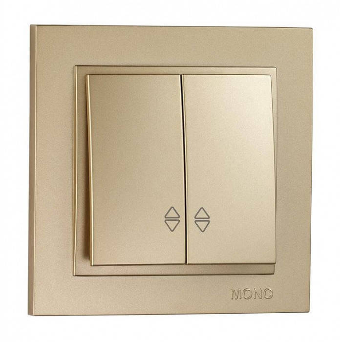 

Выключатель двухклавишный проходной Mono Electric Despina титан