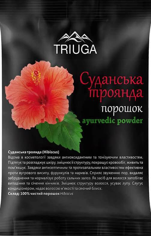 

Натуральный аюрведический порошок Суданской розы - Гибискуса, 50г, Триюга