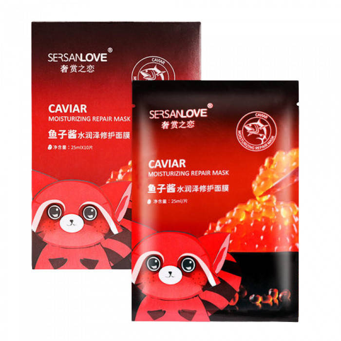 

Тканевая маска для лица с экстрактом красной икры Sersanlove Caviar Moisturizing Repair Mask 25млл