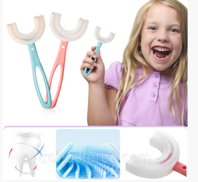 

Детская U-образная зубная щетка childrens u shaped toothbrush розовый цвет M 033