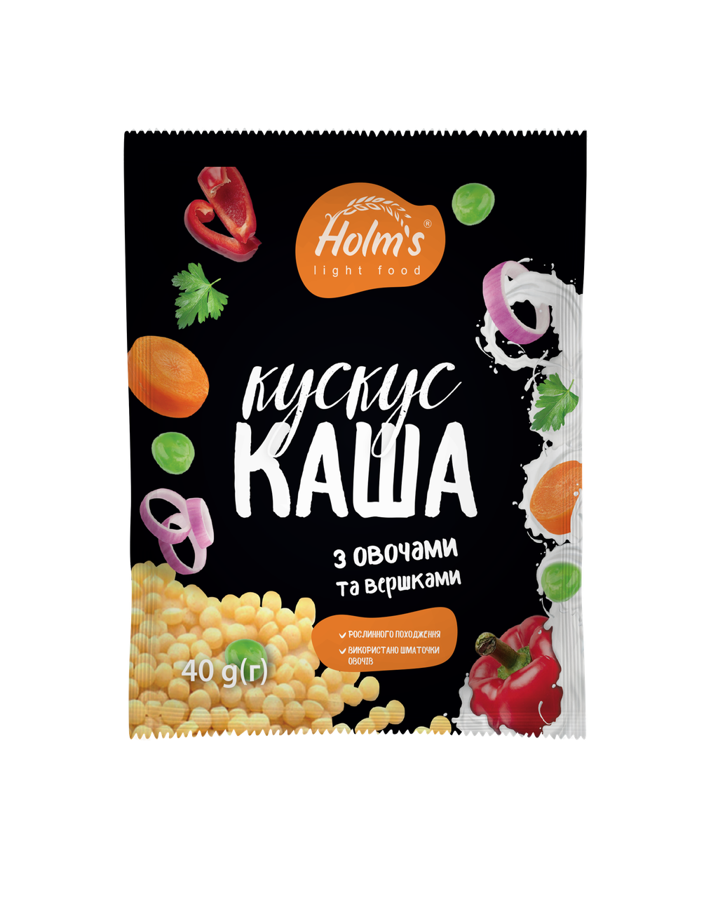 

Каша кускус с овощами и сливками быстрого приготовления «Holm" s light food »® 480 г (12 шт.)
