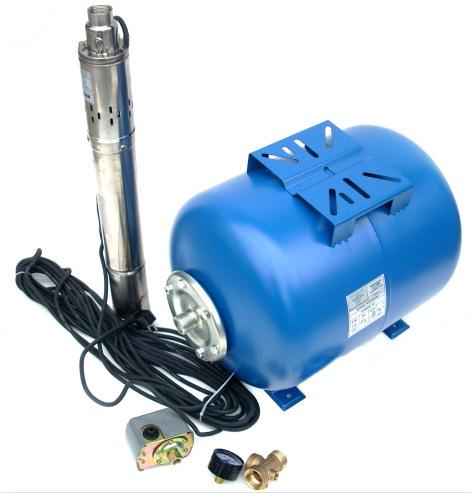 

Погружной глубинный насос для скважин и колодецев шнековый с гидрофором OX-5010 (+реле,пятерник,монометр)