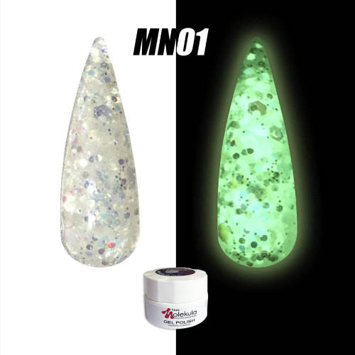

Неоновый гель лак Molekula MAGIC night 5 ml №MN01 с блестками