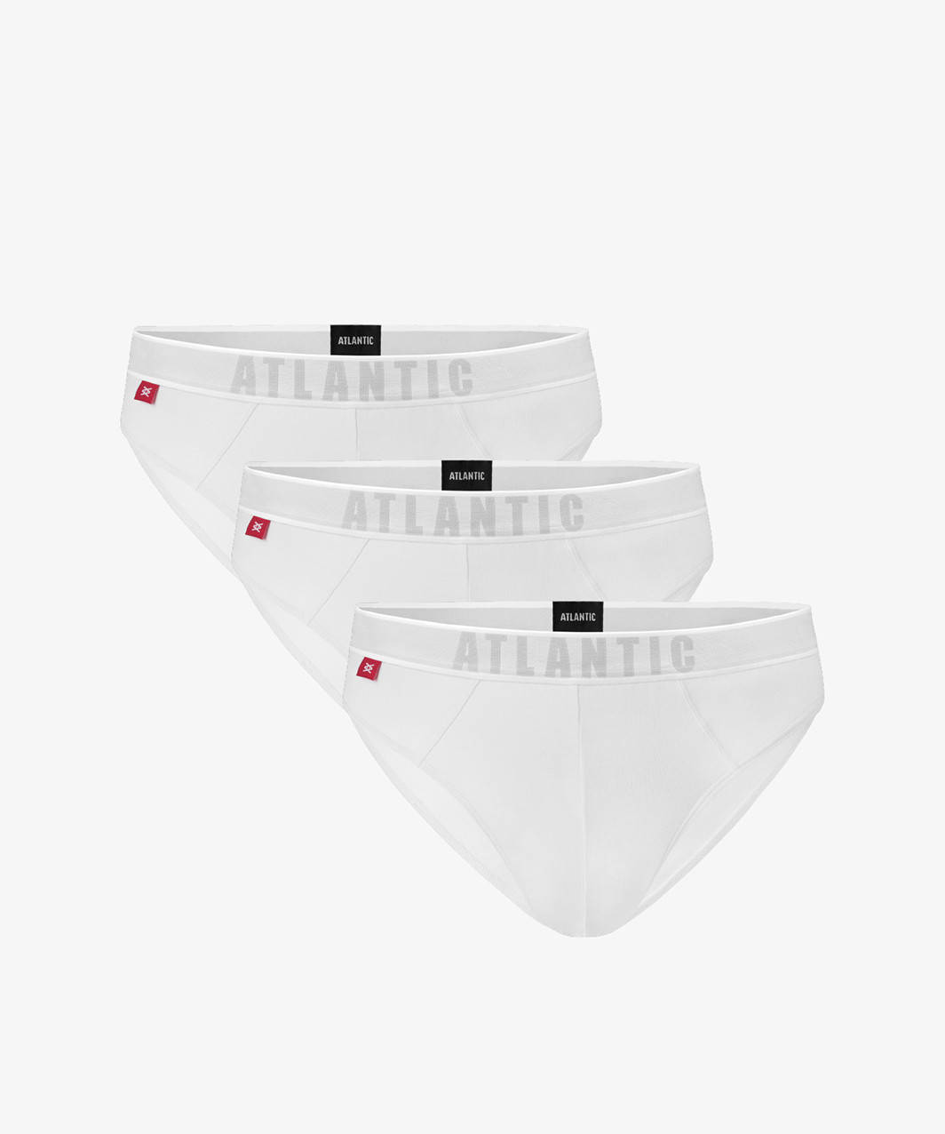 

Набор из 3 ед. Трусы мужские спорт Atlantic 3MP-094 хлопок, белые XXL, Синий