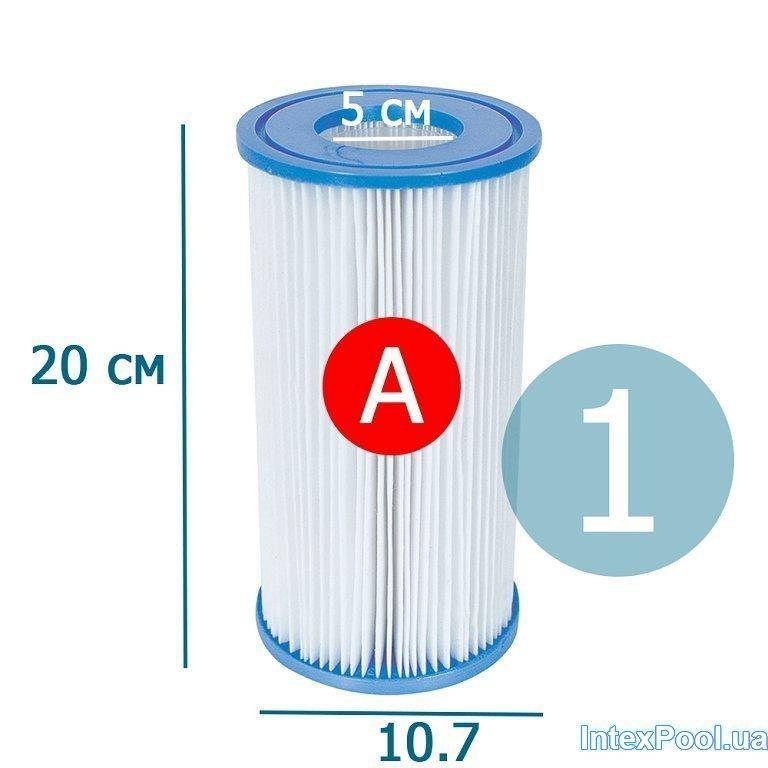 

Сменный картридж для фильтр насоса Intex 29000 тип «А» 1 шт, 20 х 10.7 см