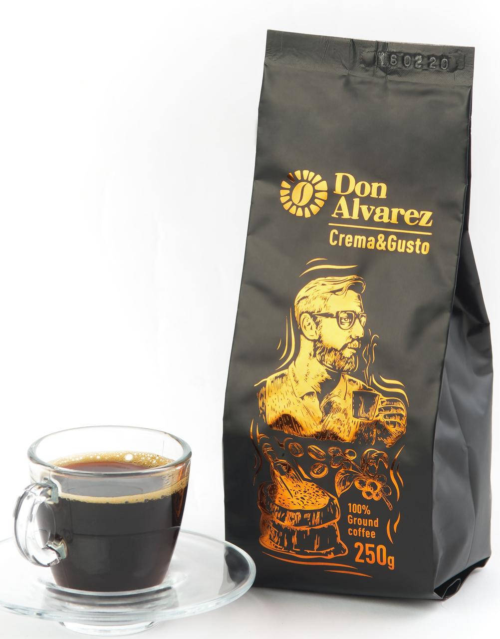 

Don Alvarez Crema&Gusto молотый кофе 250 г 100% Робуста