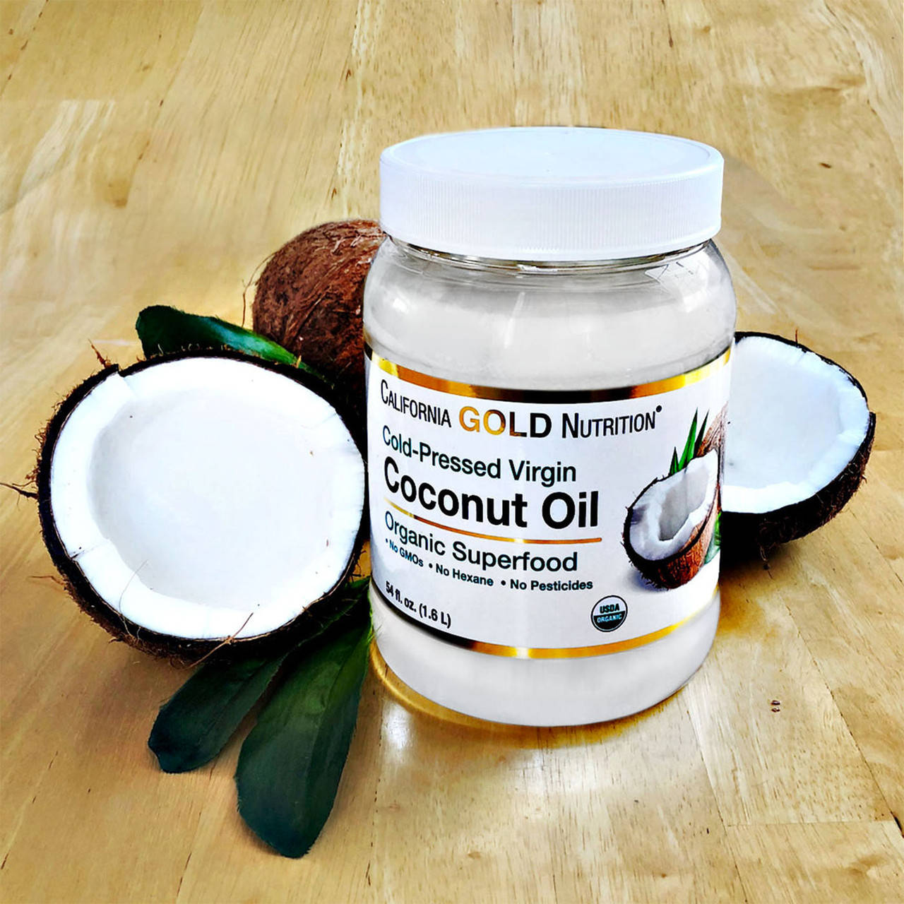 

Кокосовое масло органическое нерафинированное California Gold Nutrition 1.6 л