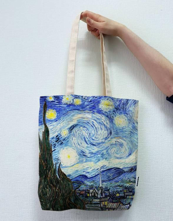 

Экосумка шоппер 4Profi Ван Гог - Звездная ночь двунитка 34*33см 24874 Белый