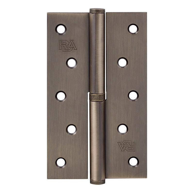 

Дверная карточная петля ( накладная ) RDA 125*3*2,5 (1 подш, сталь) левая Античная латунь