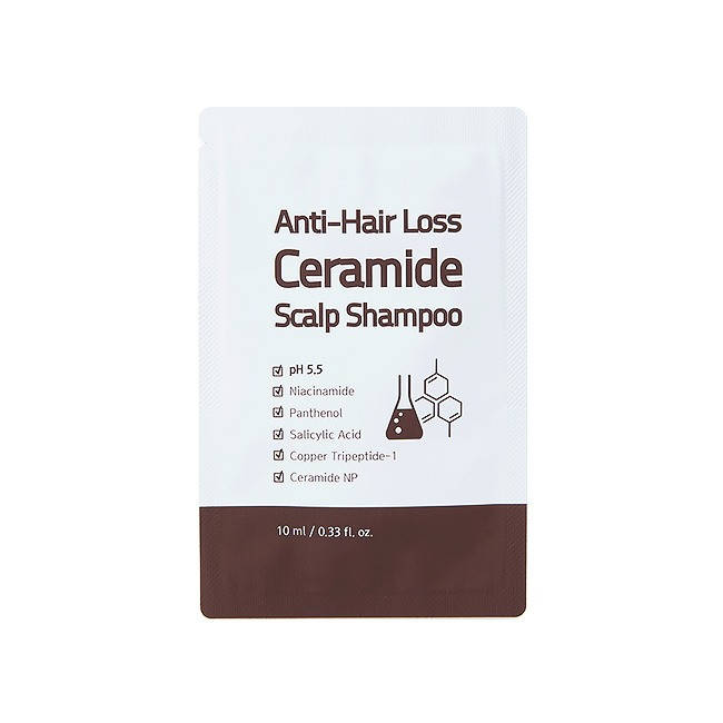

Cлабокислотный шампунь против выпадения волос Trimay Anti-Hair Loss Ceramide Scalp Shampoo, 10 мл