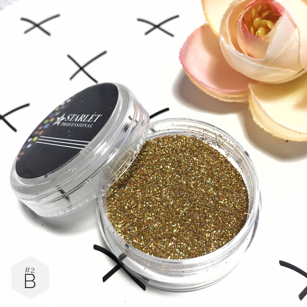 

Глиттер блестки для ногтей Starlet Professional (B) №02, Золотистый