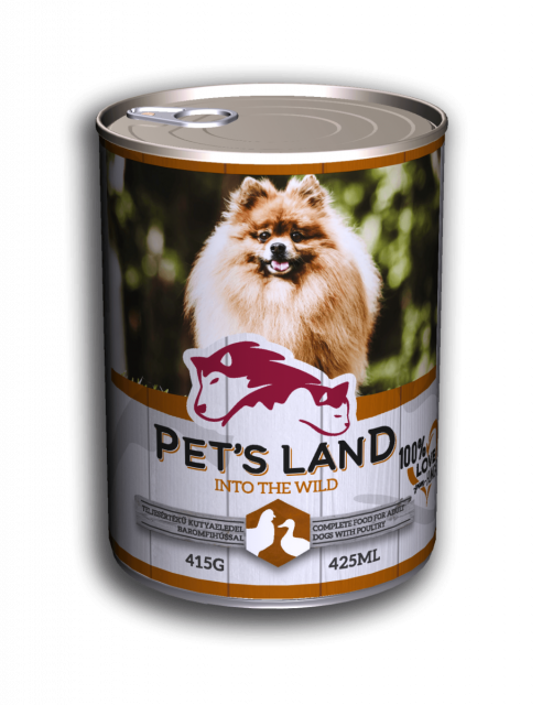 

Pet's Land Влажный корм для взрослых собак со вкусом птицы - 415 г