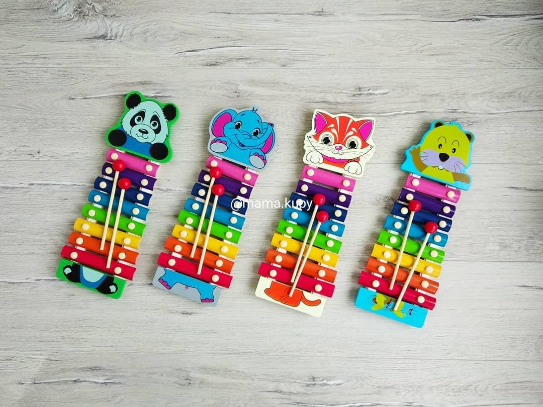 

Деревянная игрушка Ксилофон животные, 8тонов, палочки 2шт, в коробке 35.5 * 14 * 3.5 см