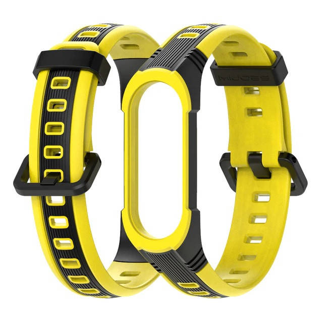 

Ремешок для фитнес-браслета Xiaomi Mi Band 3 и 4 Sport 2 Black with yellow