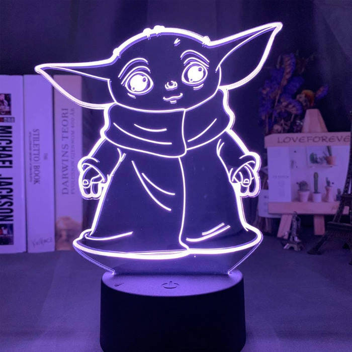 

Настольный светильник-ночник Маленький Йода 3D MOON LAMP Little Yoda 16 Цветов Мандалорец (7297), Зелёный