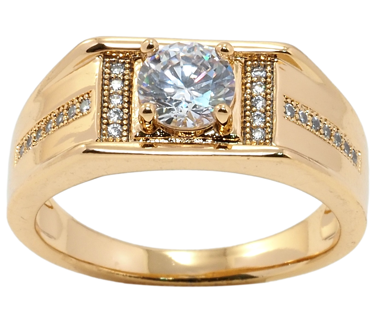 

Перстень Xuping Позолота 18K "Фианит с дорожками циркония" р.18.5