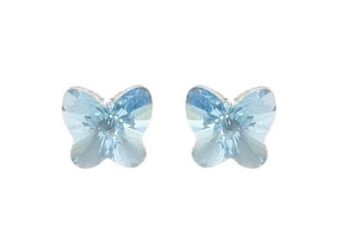 

Серьги Xuping Родий с кр-ми Swarovski гвоздики (пусеты) "Кристальные бабочки Aquamarine"