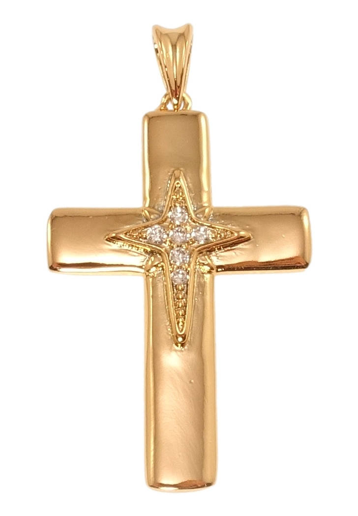 

Кулон Xuping Позолота 18K "Декоративный Крест с цирконием"