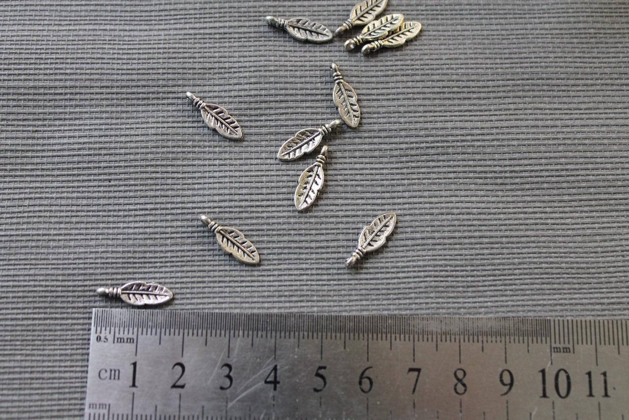 

Подвеска перышко, цвет - серебро, 1 шт