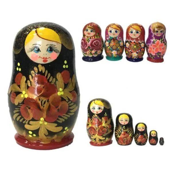 

Расписная матрешка из дерева 5 в 1, Разные цвета