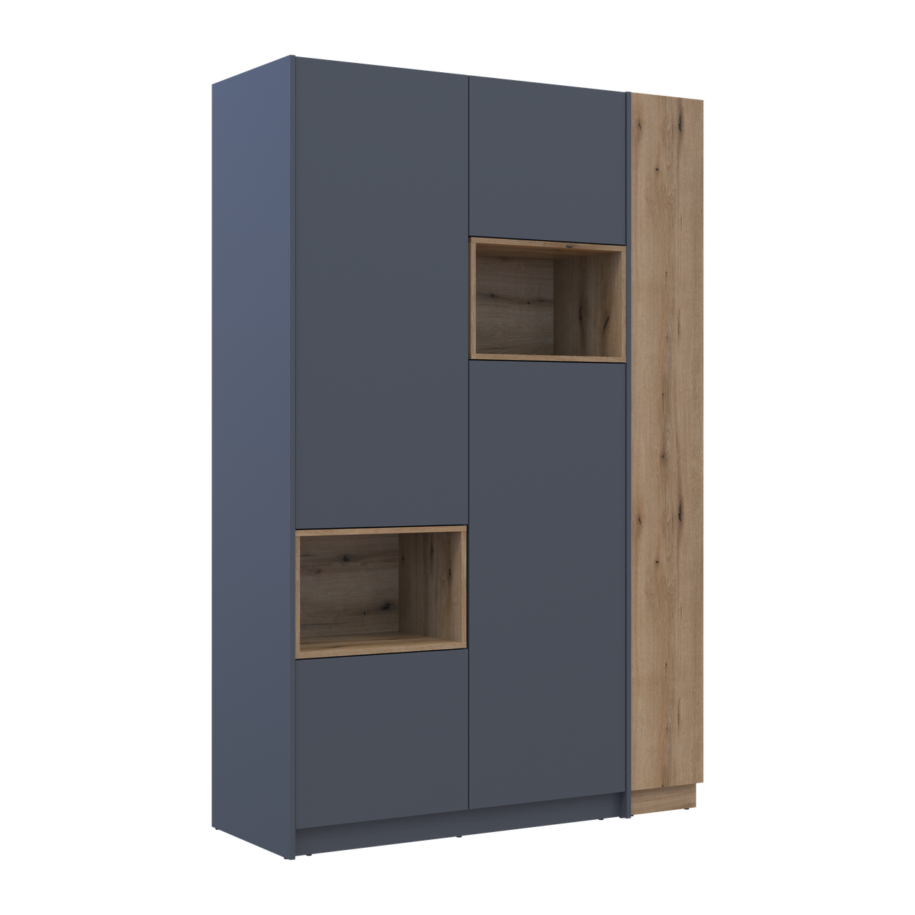 Шафа для одягу з нішею та етажеркою Doros Дейл Графіт/Дуб Евок 2 ДСП 143.2х52х220 (42005154) 4