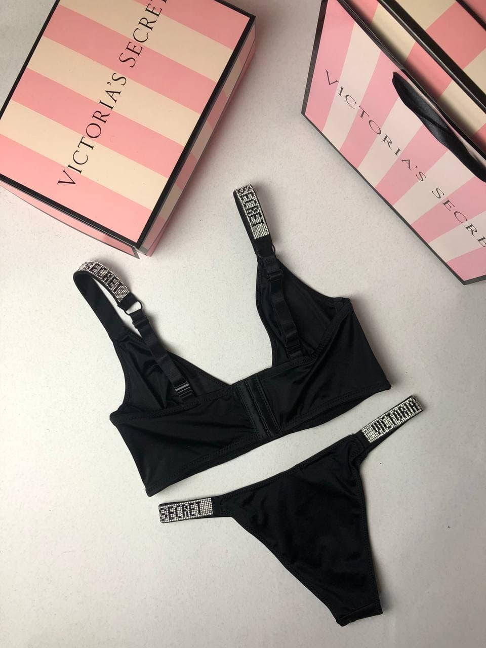 

Комплект женского белья Victoria`s Secret Виктория Сикрет - 80 - В/C без чашек, Черный