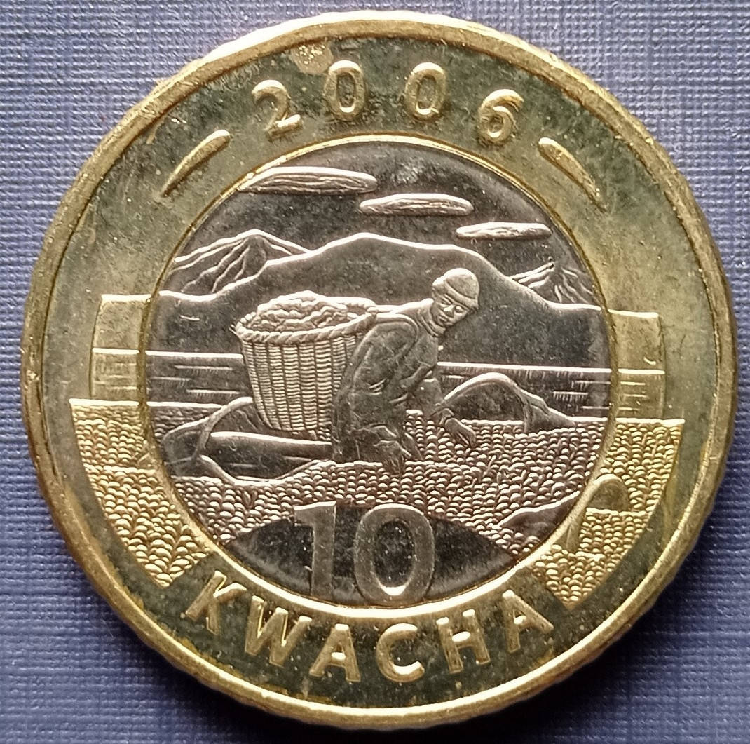

Монета 10 квача Малави 2006 сбор чая