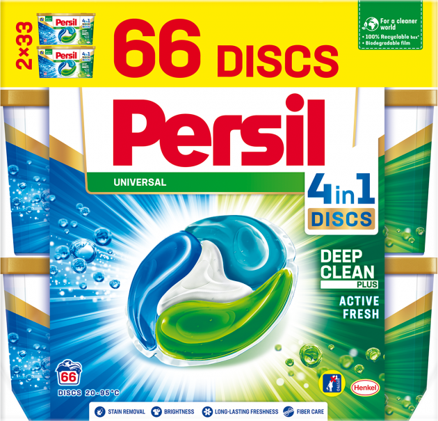 

Капсулы для стирки универсального белья Persil Discs-Caps Universal 4 в 1 66 шт