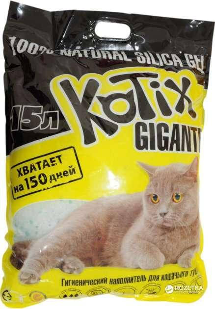 

Наполнитель гигиенический силиконовый для туалета Kotix GIGANTE 15л Котикс