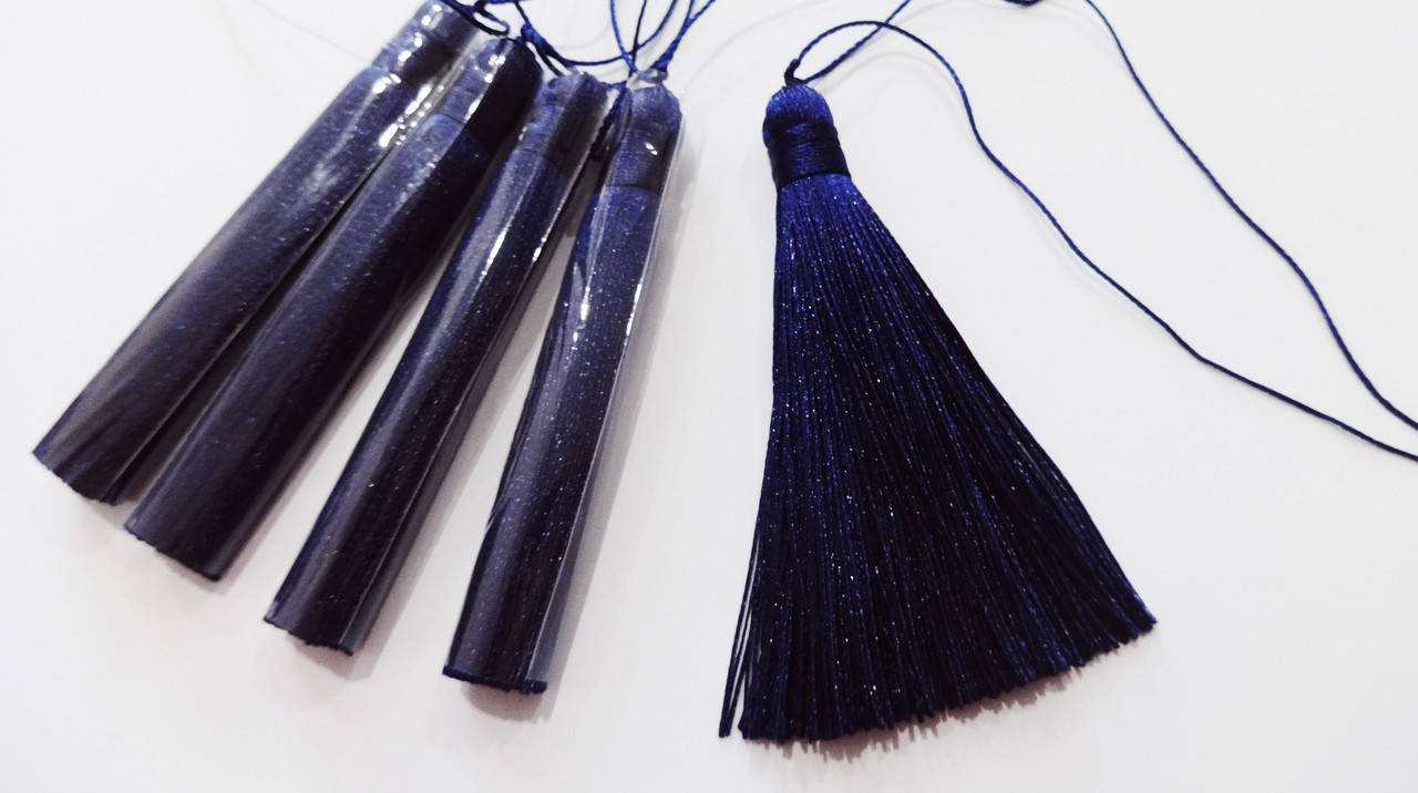 

Кисточки - мини для декора 80-90 мм темно-синие