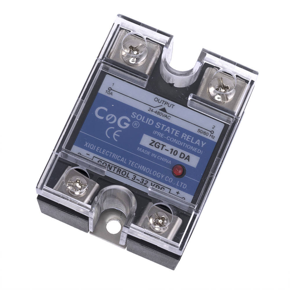 

Реле твердотельное ZGT-10DA (CG) однофазное 3-32VDC(25mA)/24-480VAC(10A) CG