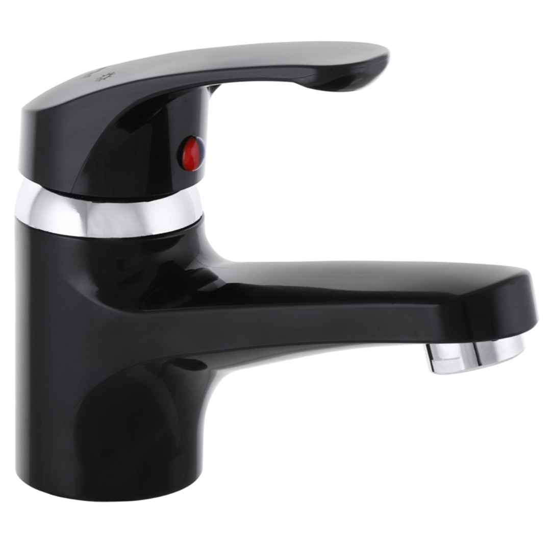 

Plamix Afina-001 Black Смеситель для умывальника чёрный (без подводки), Черный