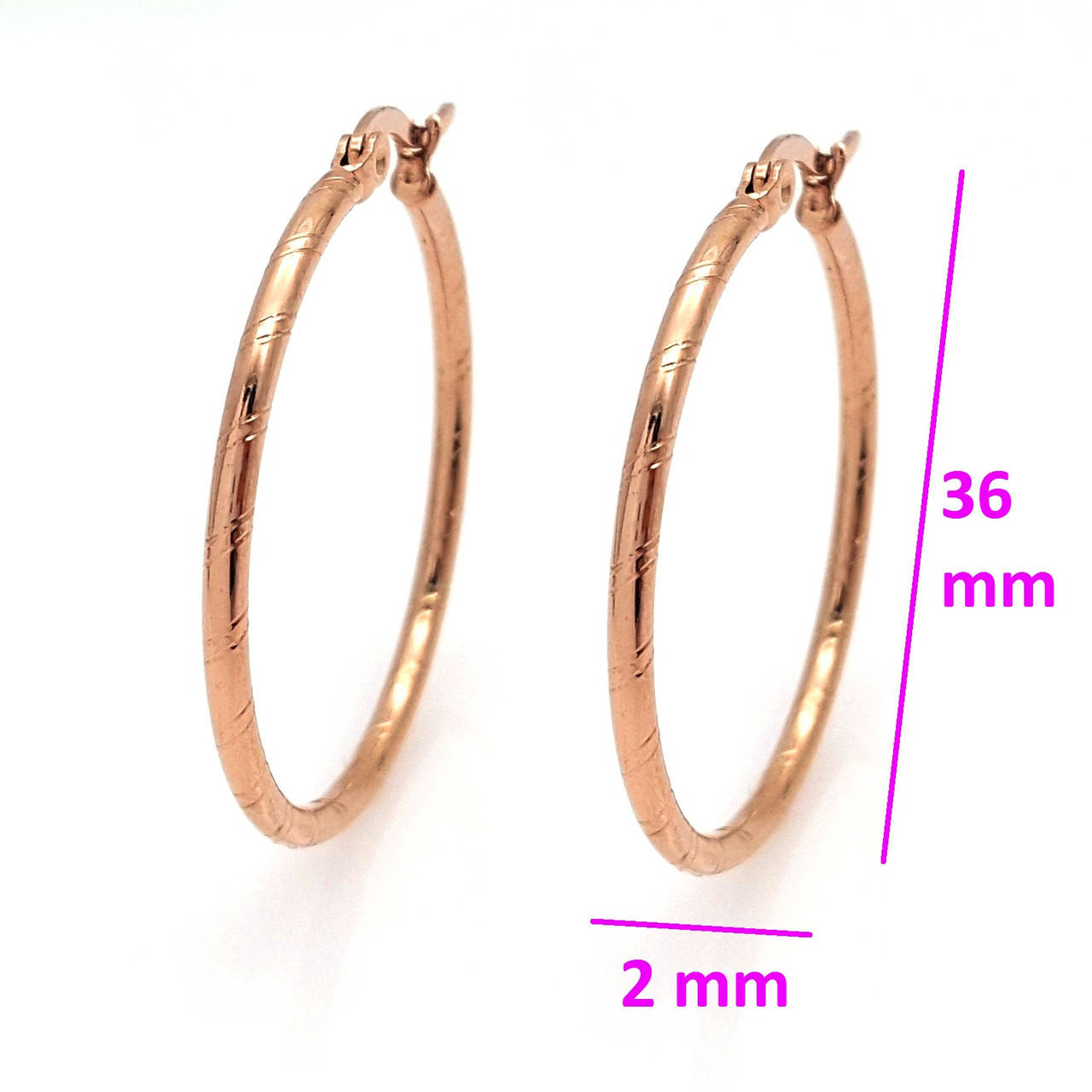 

Серьги позолота Xuping, Колечки с резьбой, без камней, 18К