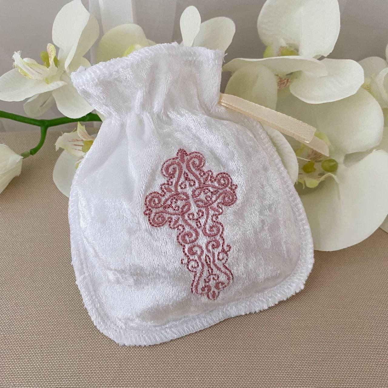 

Мішечок BetiS "Оксамитовий блиск" аксесуар для хрещення Молочний/пудра Бархат 27685454