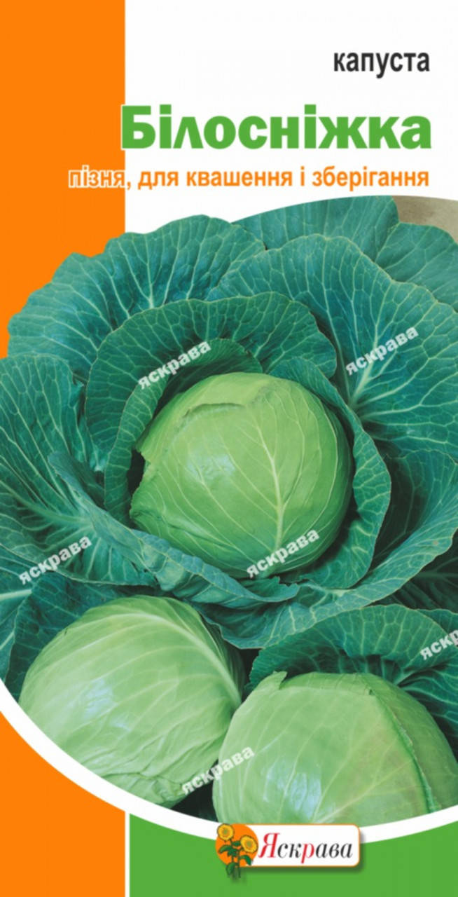 

Капуста белокочанная Белоснежка 0,5 г, семена Яскрава