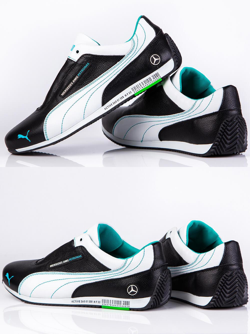 

Мужские кожаные кроссовки из натуральной кожи Puma Mersedes Amg Petronas, Черный