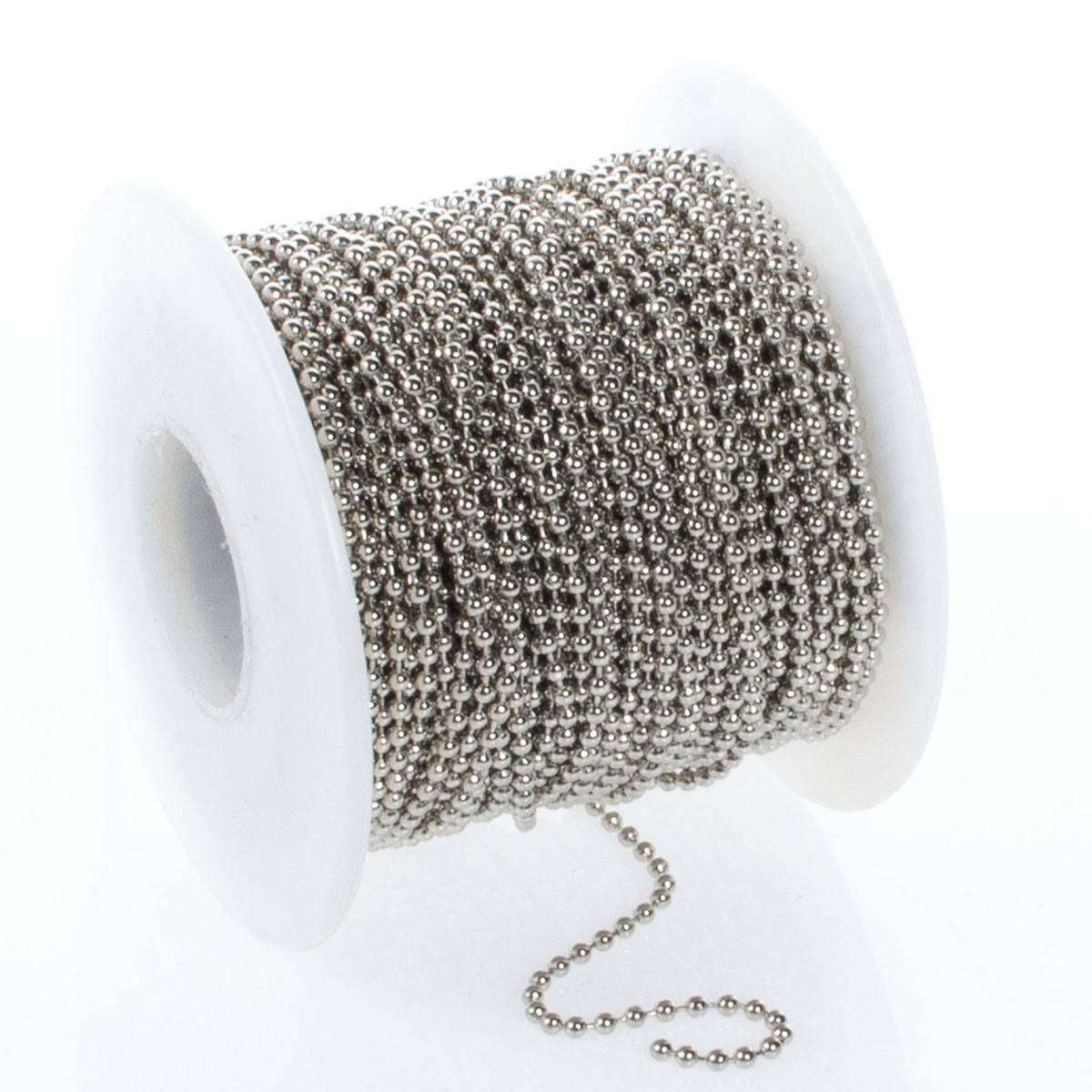 

Цепочка шариковая для украшений 1,5 мм, серебро., Светло-серый