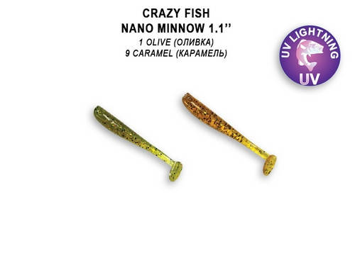 

Силикон Crazy Fish Nano Minnow 1,1" 68-27-1/9-1 анис
