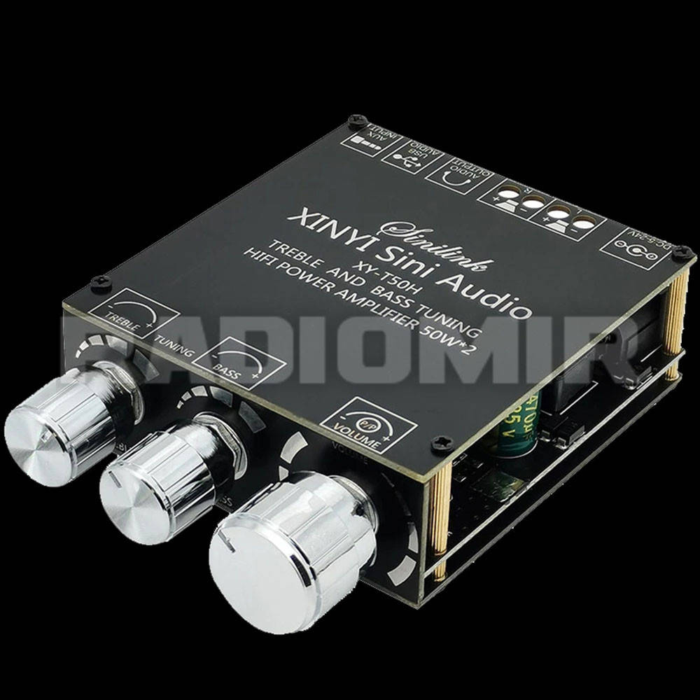 

Аудио усилитель с Bluetooth и темброблоком Sinilink XY-T50H 2x50W